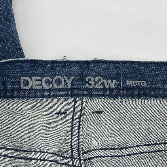 Decoy Men’s Moto Distressed Skinny Fit Denim Jeans Size 32 - Picture 11 of 12